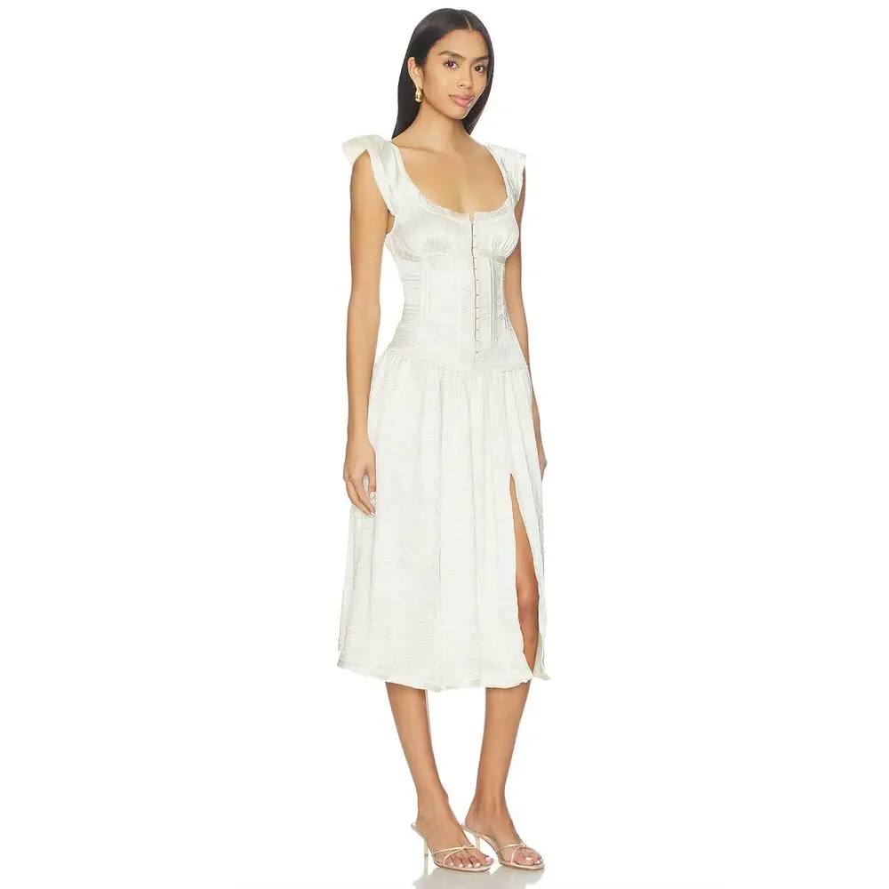 Free People Loveday Midi Dress Free People x Revolve Boho Bohemian Ivory